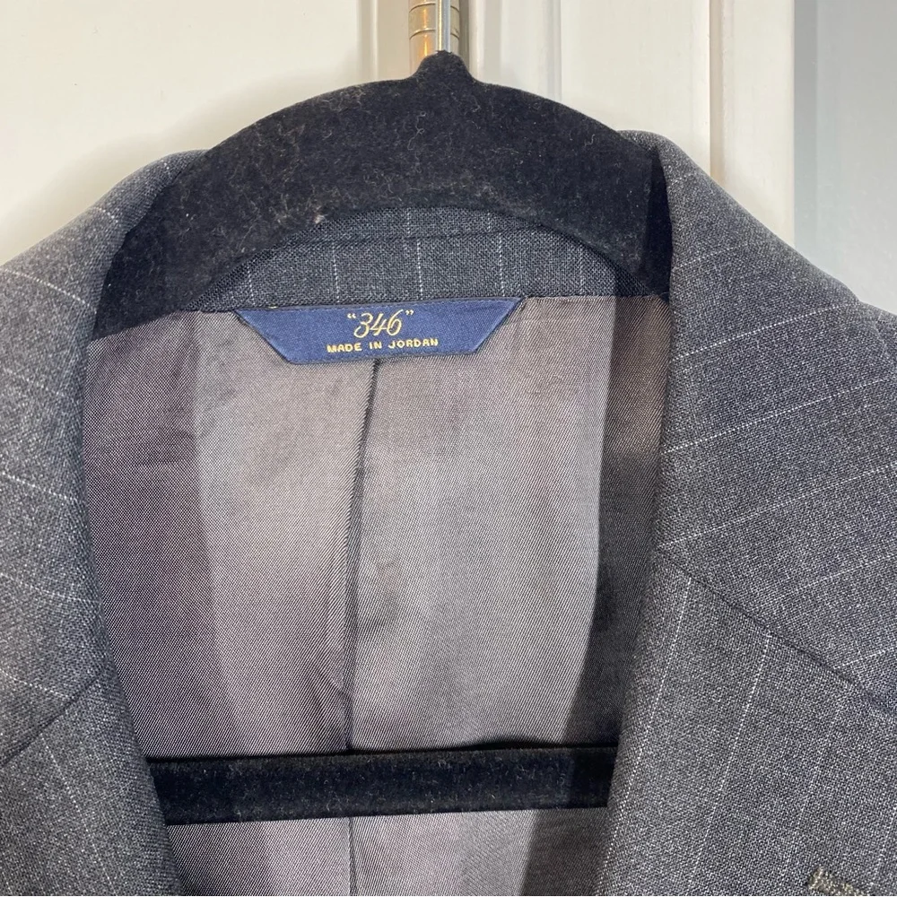 Brooks Brothers 346 Mens Stretch Navy Two Button Wool‎ Blend Sport Coat Size 43L